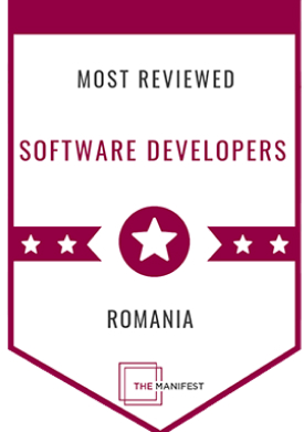 Most Reviewed Software Developers Romania Badge