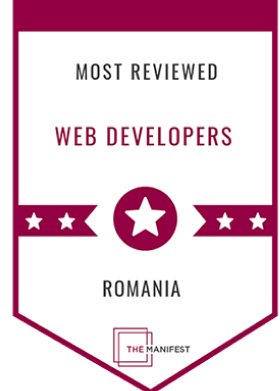 Most Reviewed Web Developers Romania Badge