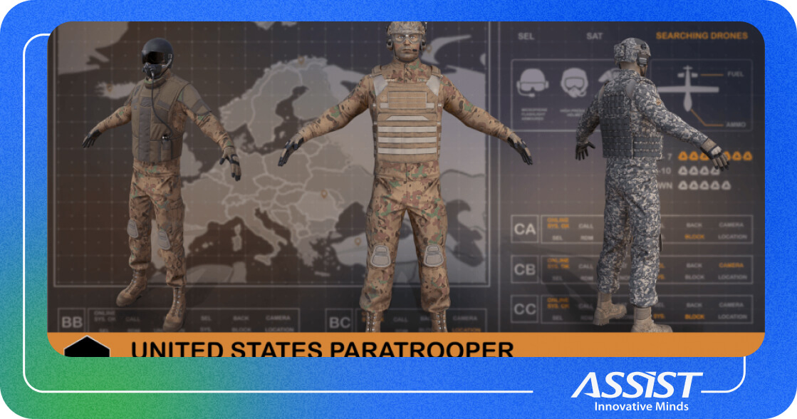 3D US Paratrooper Soldier - Game Character Production - Applying Industry Standards across Production Pipeline - promoted picture