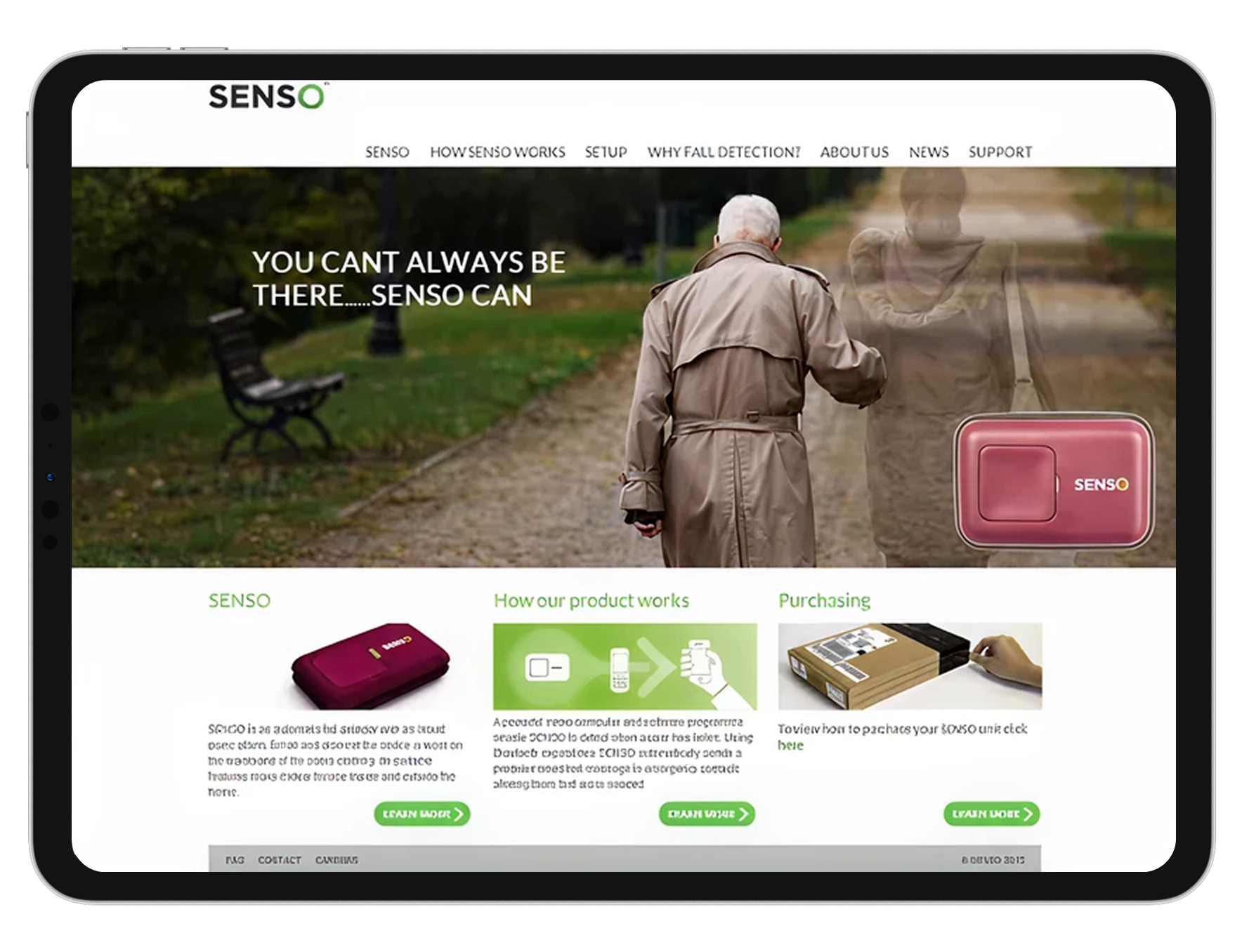 Senso UI on a tablet screen