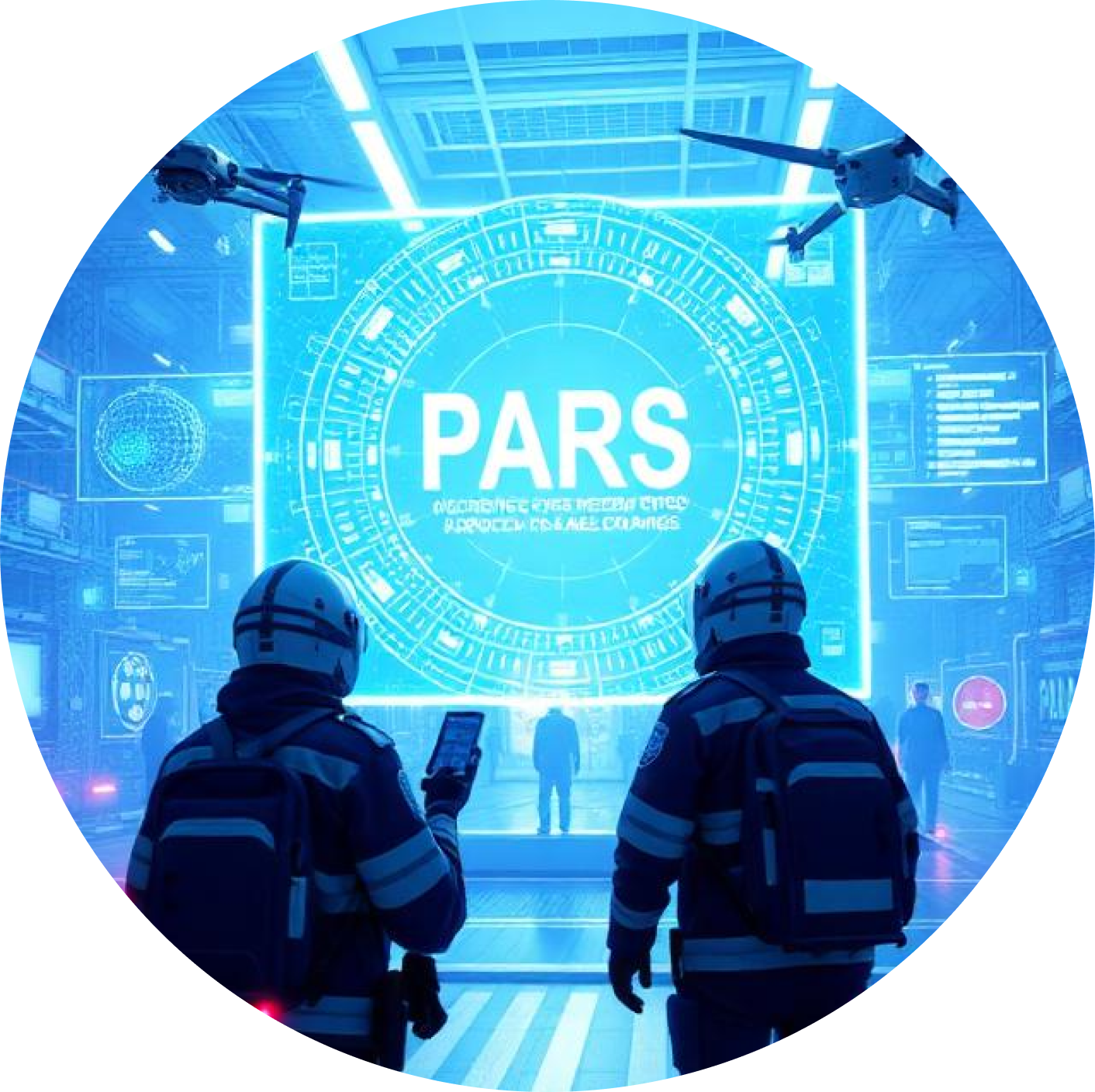 Image of first reponders getting real-time information from PARS