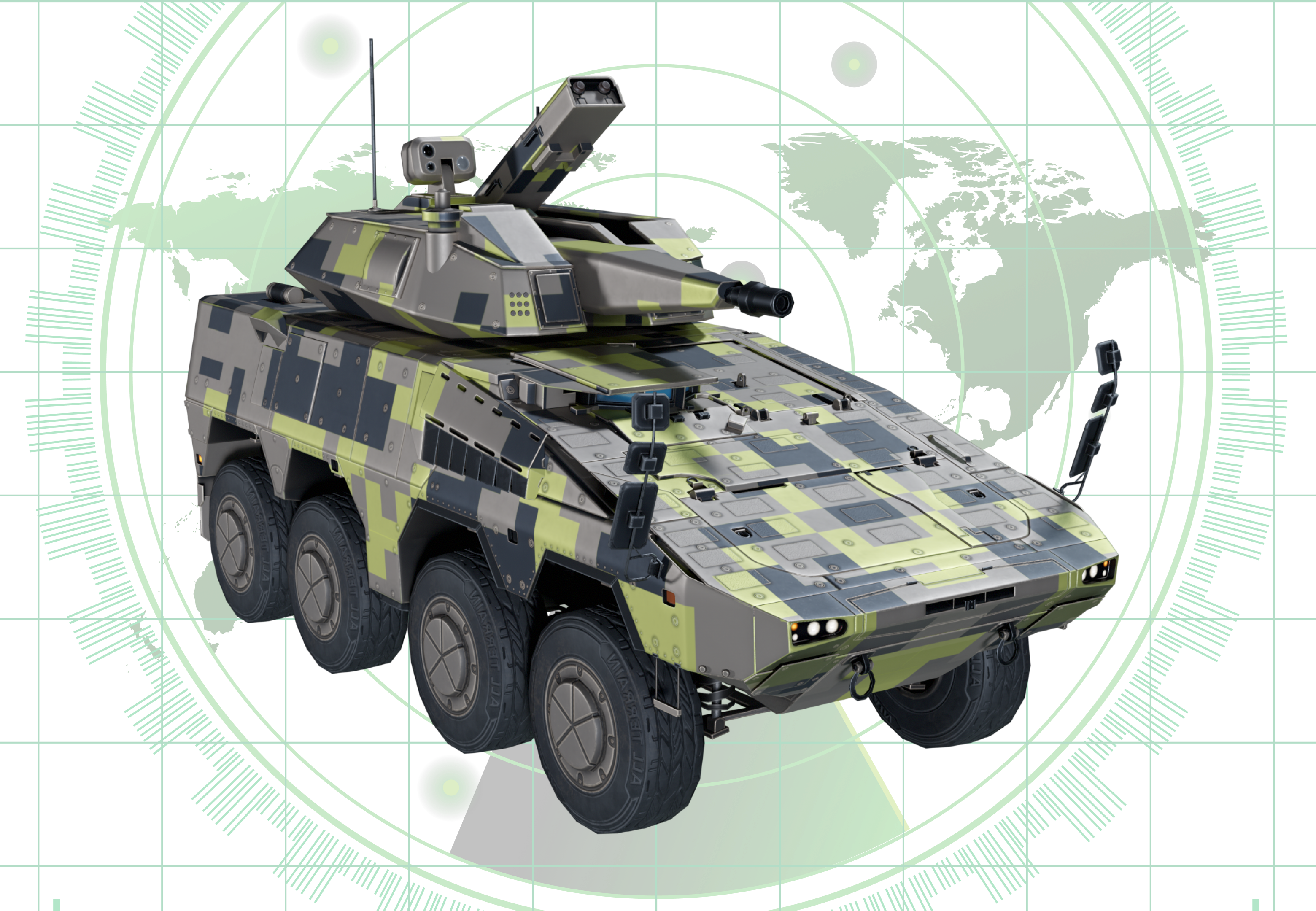 A Skyranger 30 short range air defence turret system