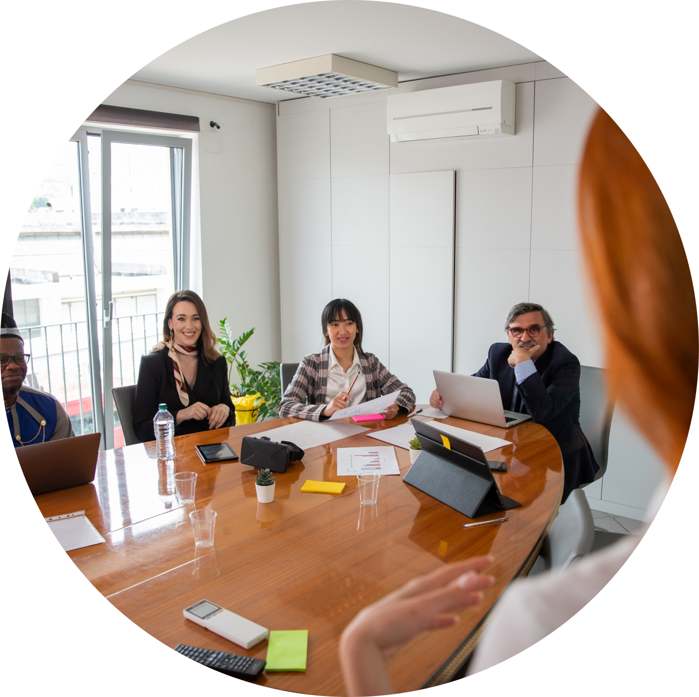 Health professionals seated at a table