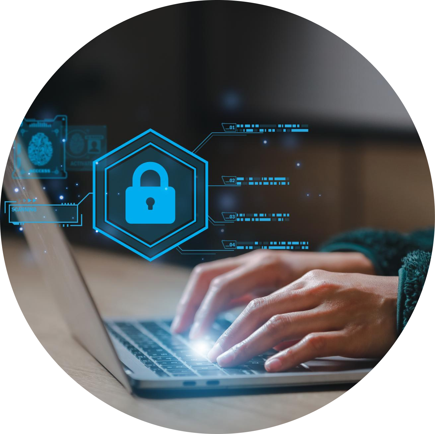 Person typing on laptop