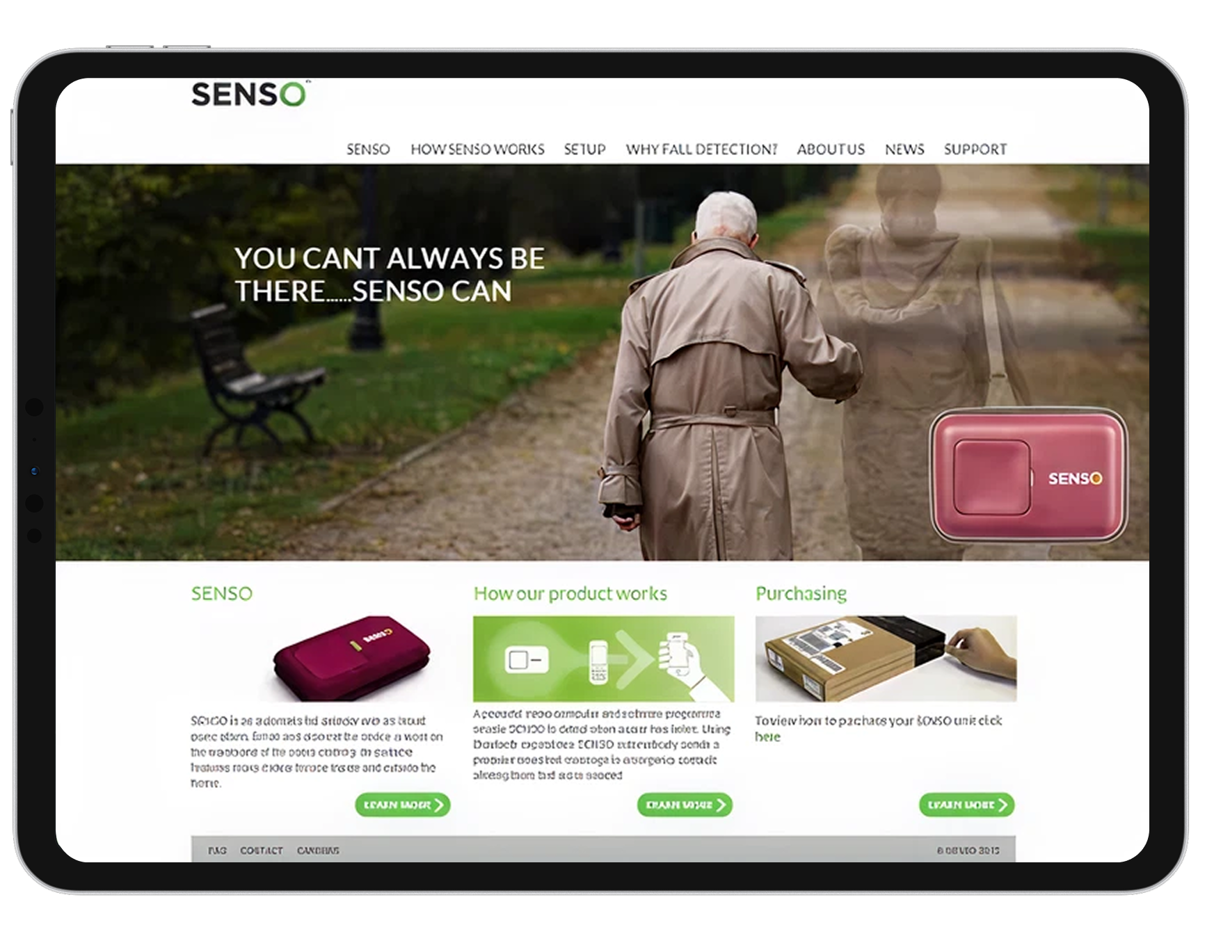 Senso UI on a tablet screen