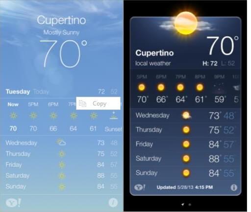 weather on iphone