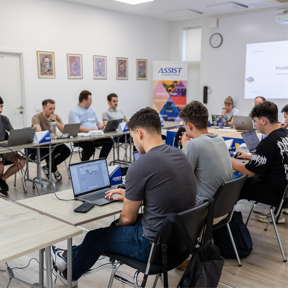 Students in conference room Image