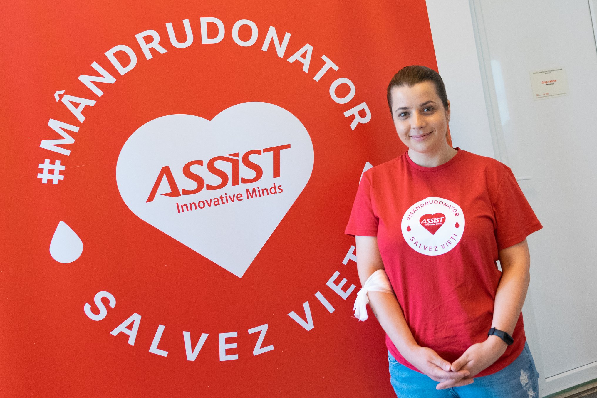 Tatiana Brighidin - QA at ASSIST Software donating blood