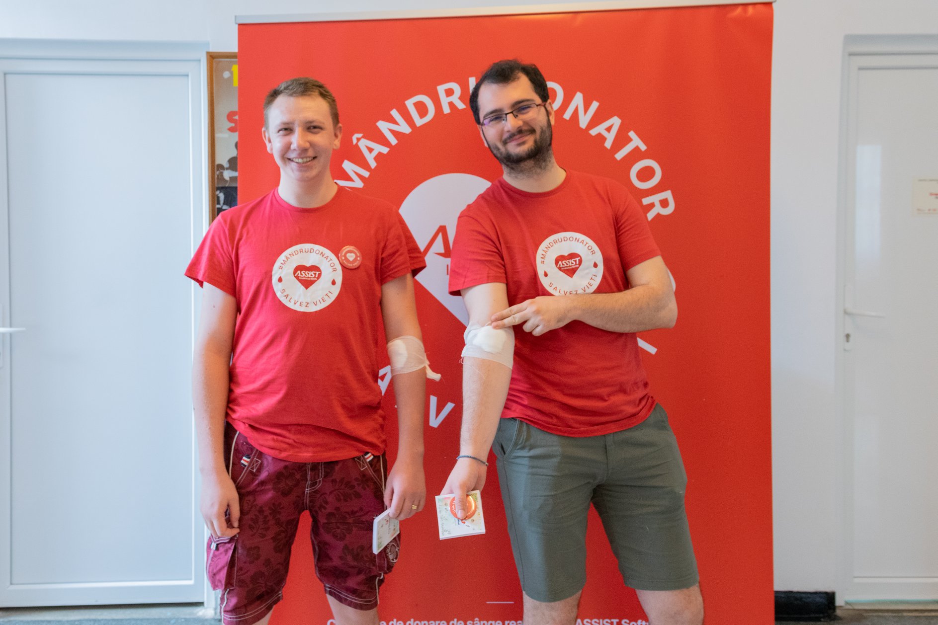 ASSIST Software employes donating blood for the first time