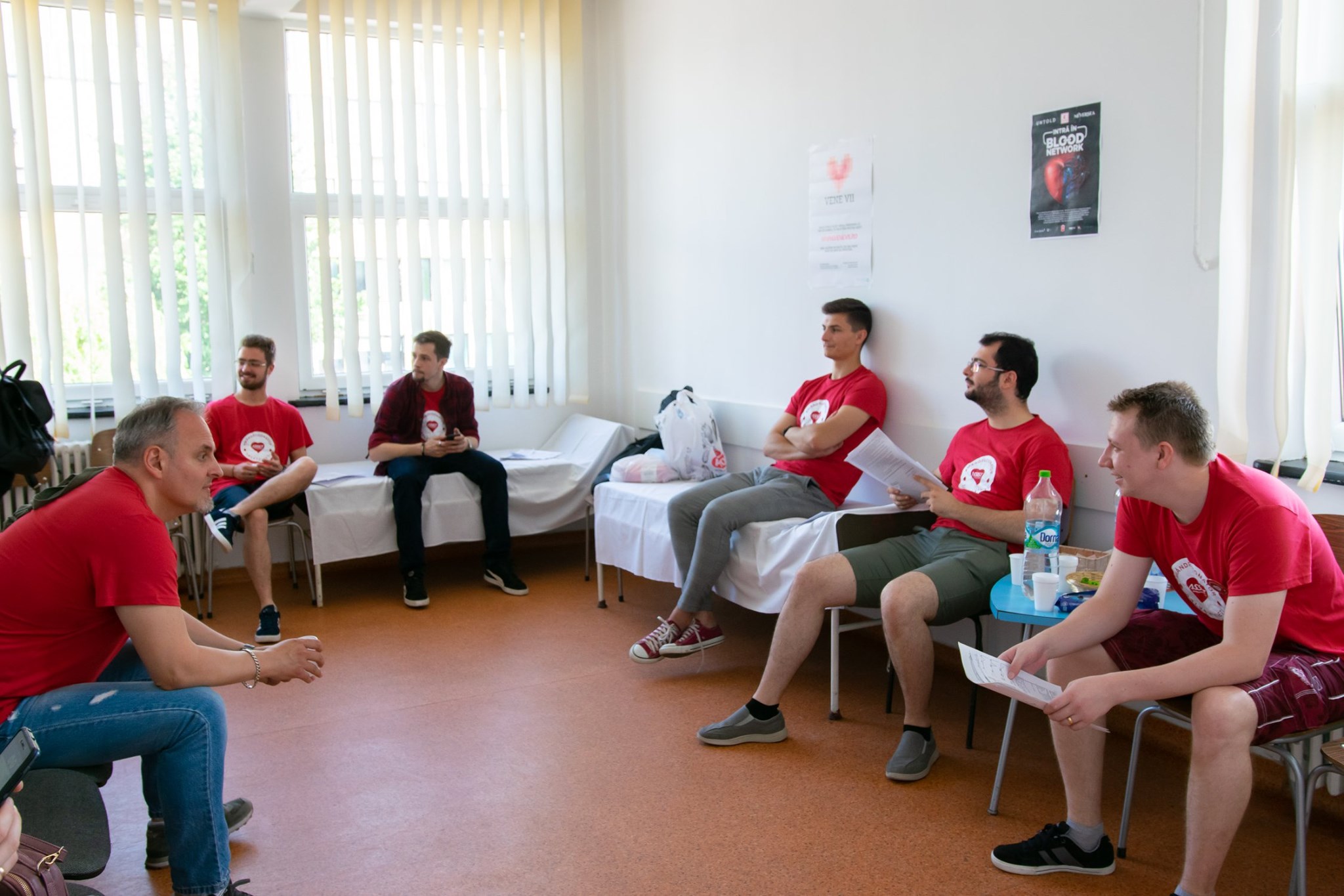 ASSIST Software team preparing for blood donation
