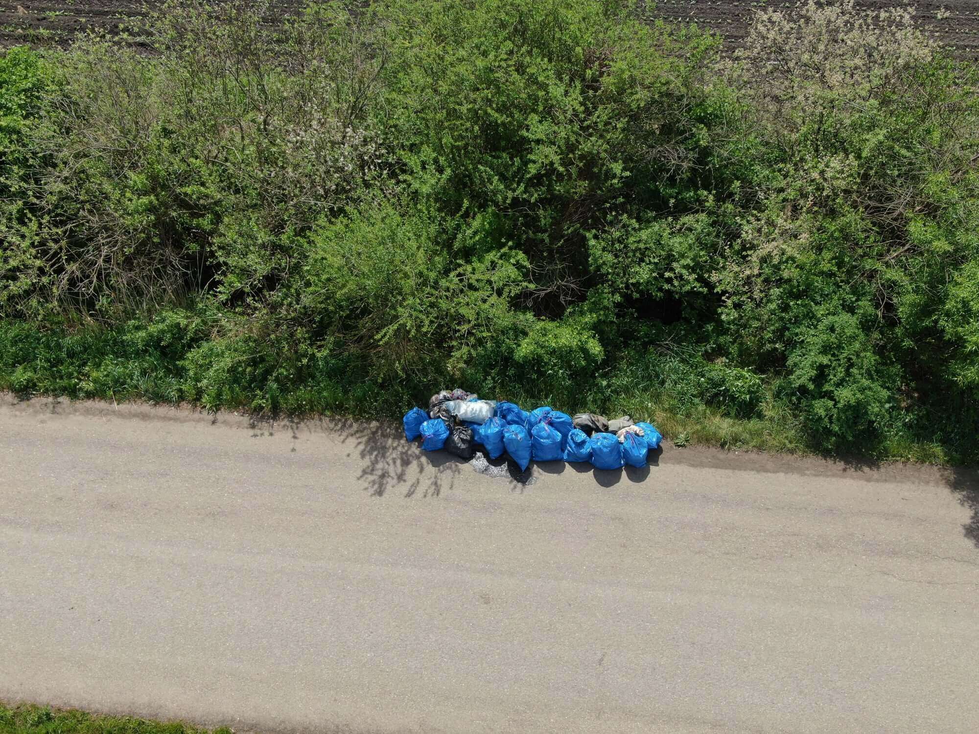Plastic bags full of rubbish