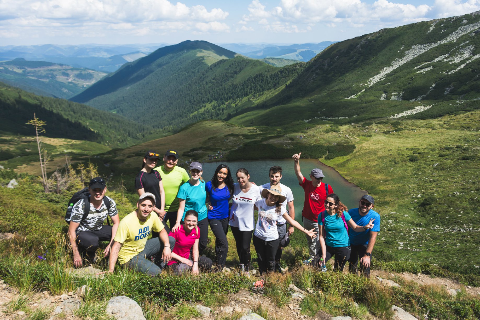 Near the sky photo group at the ASSIST Software Hiking Day