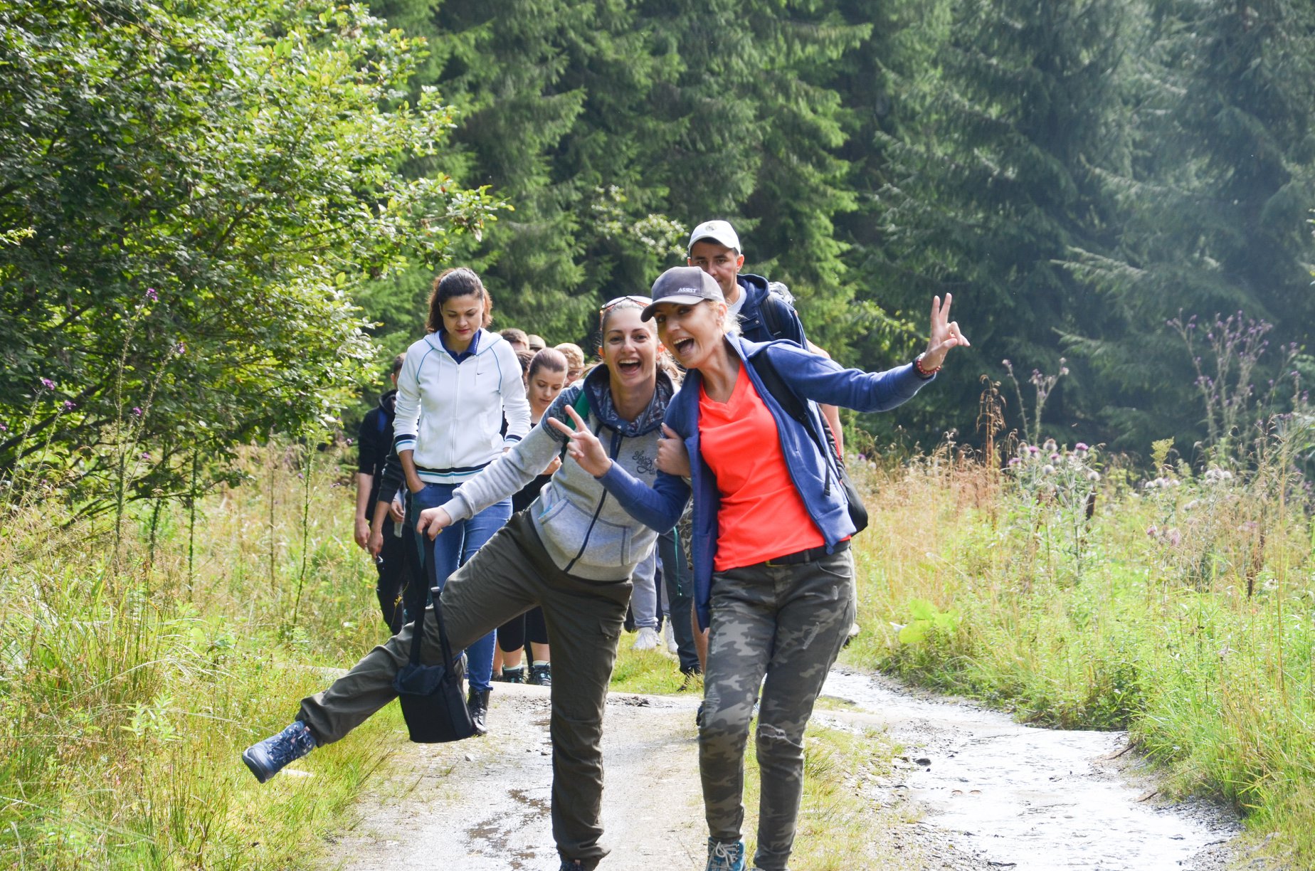 Having fun in the forest at the ASSIST Software team building 