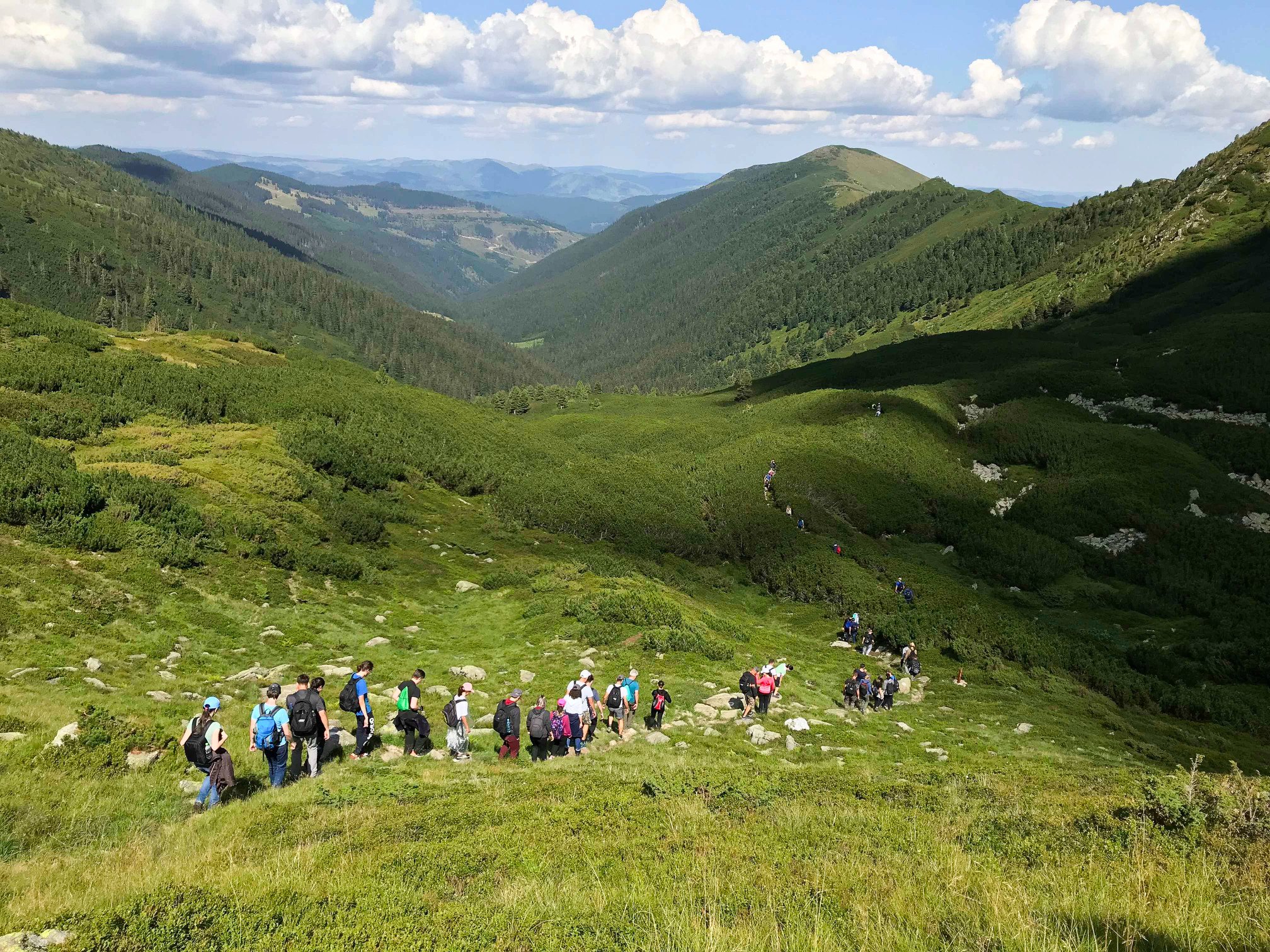 Hiking the Rodnei Mountains with ASSIST Software employees