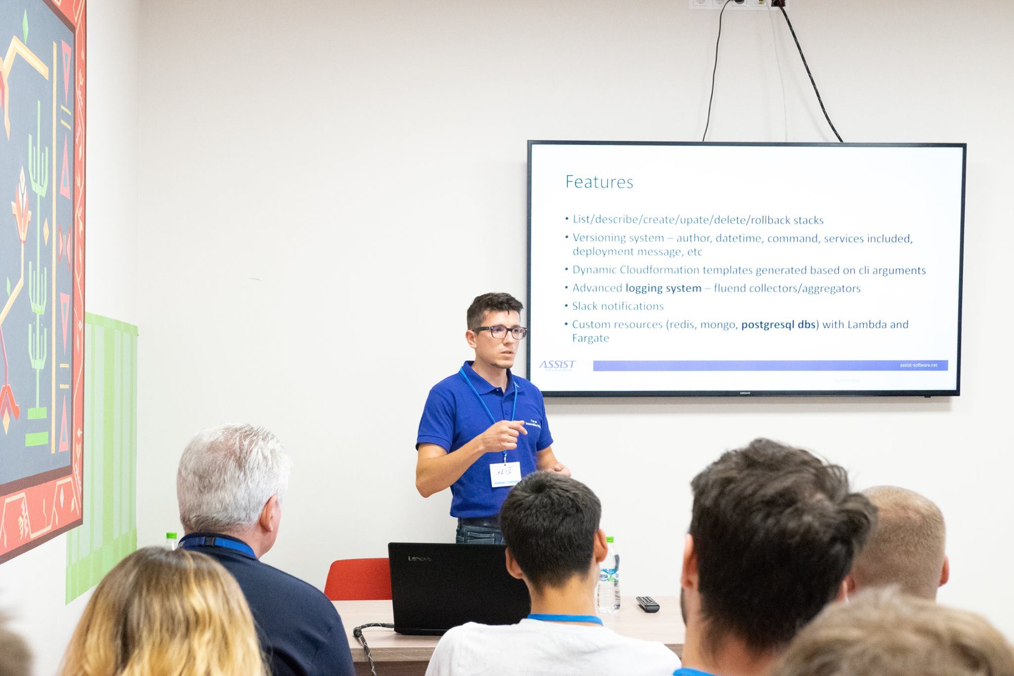 ASSIST Software representative sustaining a presentation at Codecamp