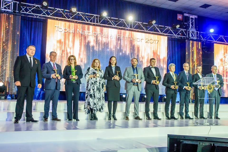 The podium of R&D and High-Tech National Top of Romanian Companies 2017 where ASSIST Software ASSIST Software won the first prize