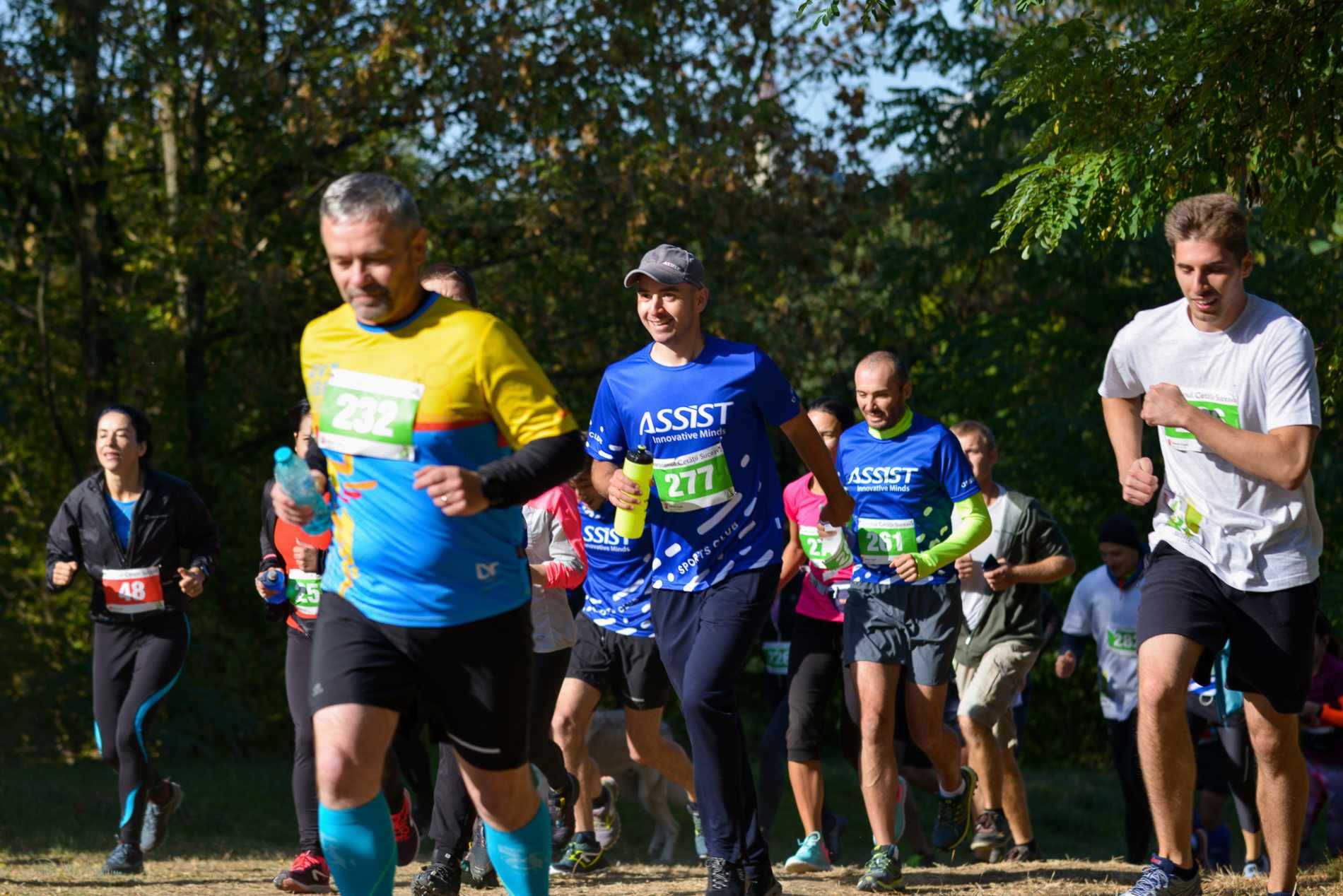 Suceava Marathon runners stretching before the competition