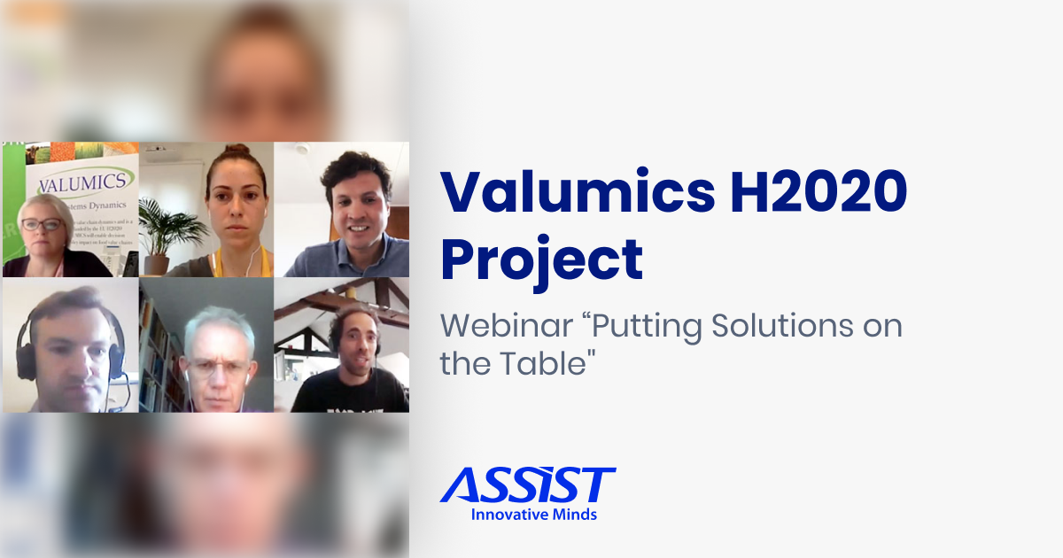 VALUMICS H2020 Project Webinar on sustainable food consumption - promo image