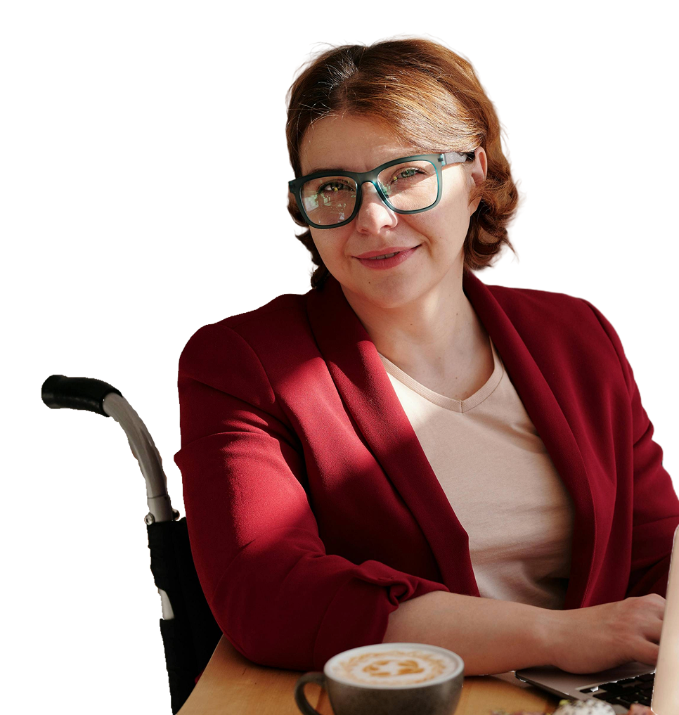 Woman in wheelchair