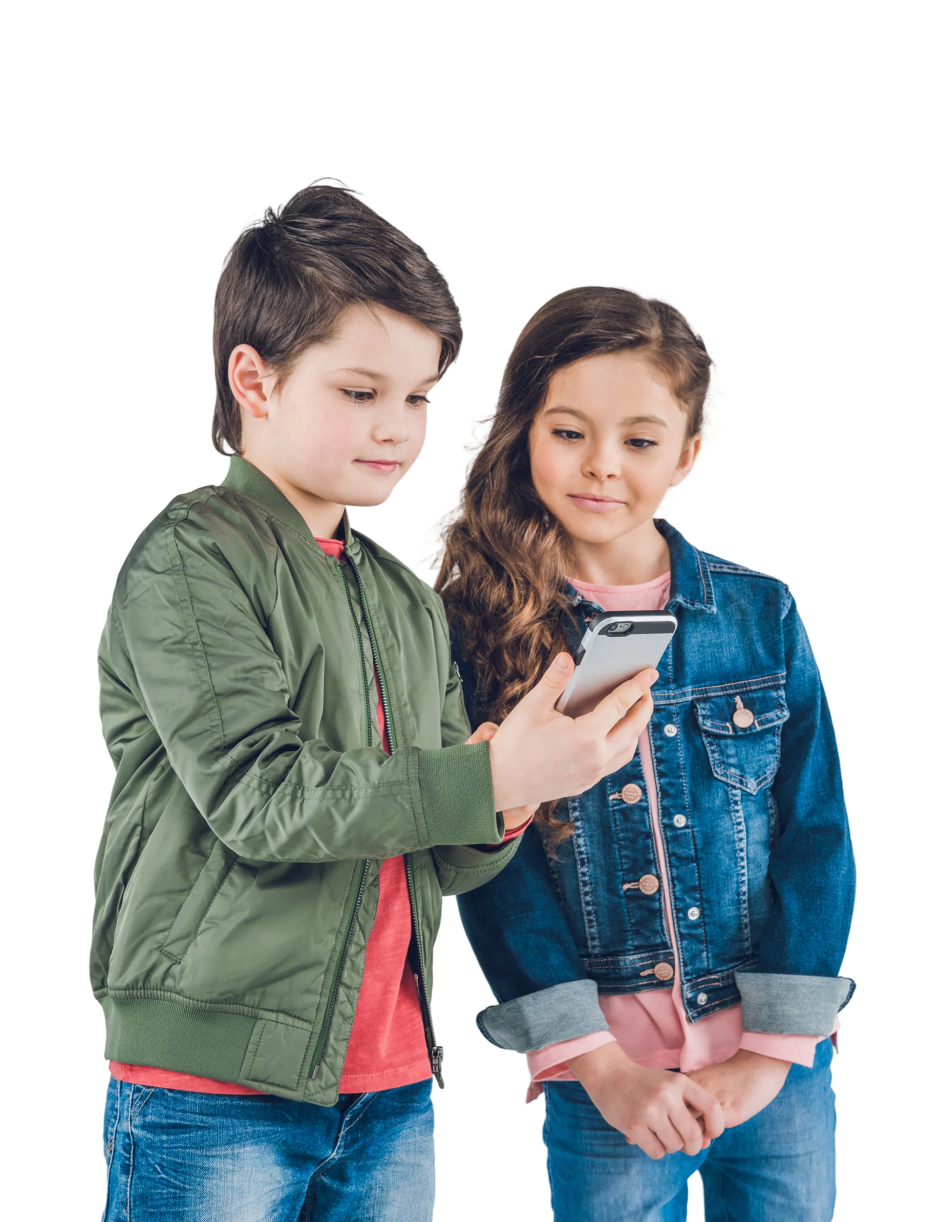 Children using smartphone