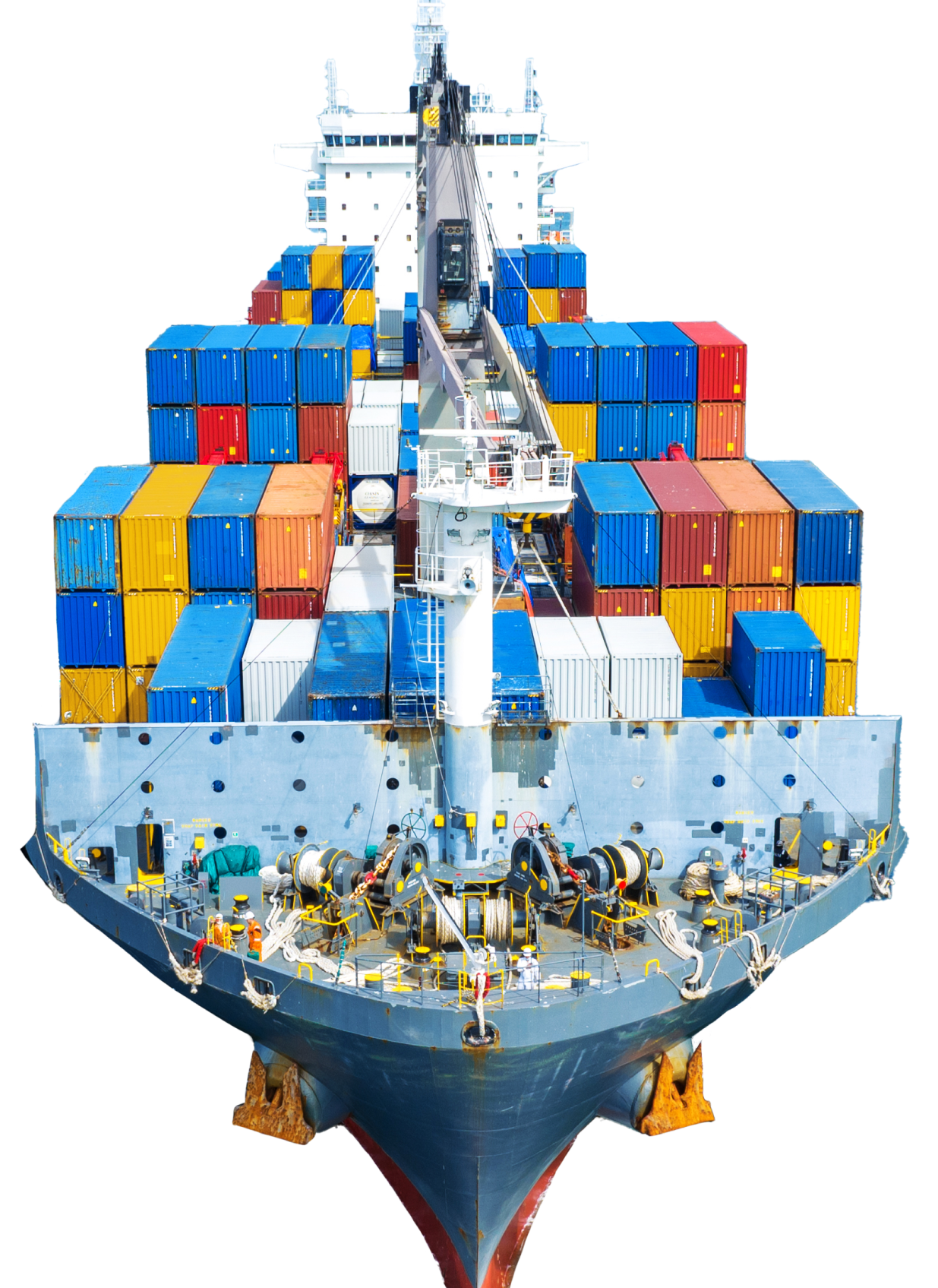Sea vessel loaded with containers